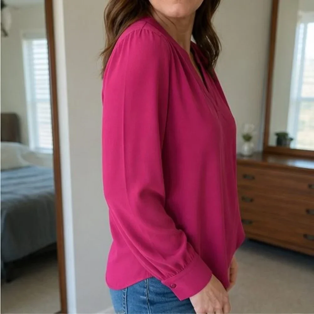 Burgundy Tie Neck Blouse